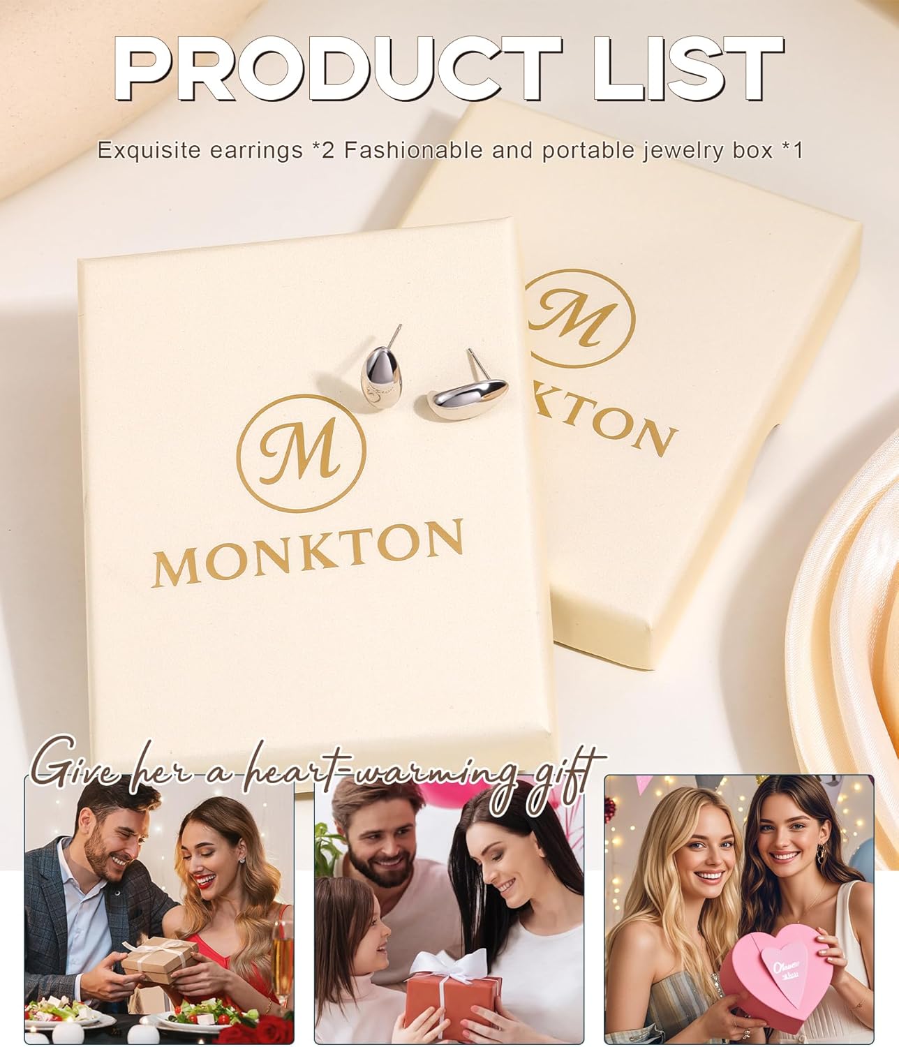 Monkton Huggie Earrings S925 Sterling Silver Hoop Earrings - Chic Dome Lightweight Hypoallergenic Women's Jewelry - Image 6