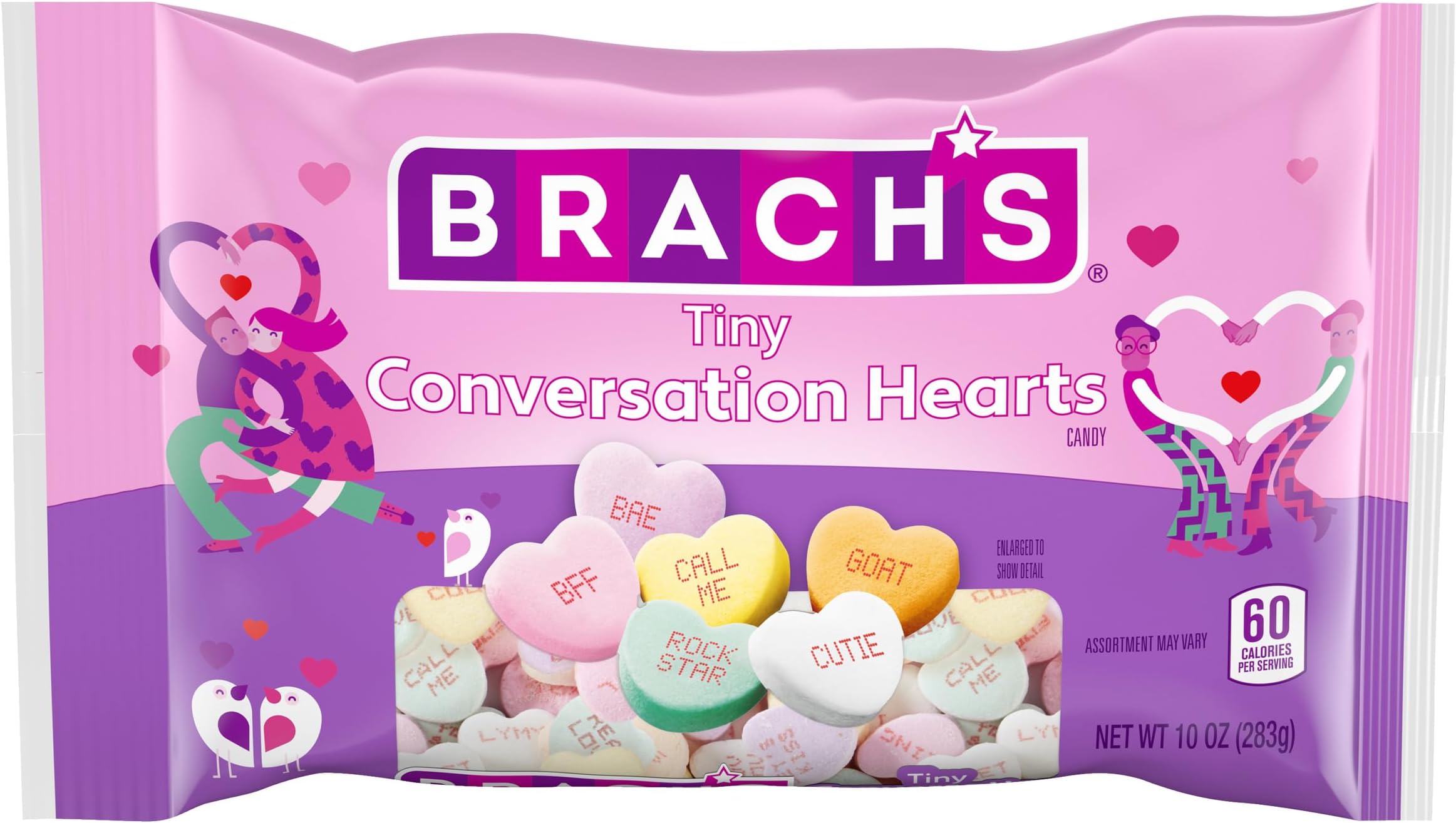 Tiny Conversation Hearts, Wintergreen, Banana, Orange, Lemon, Cherry, Grape, 14 Ounce