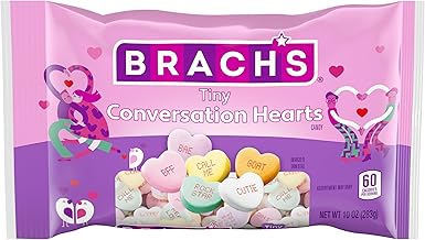 Brach's Tiny Conversation Hearts, Valentine's Day Candy, Heart Shaped Candy, 10 Ounce