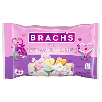 Brachs Tiny Conversation Hearts, Wintergreen, Banana, Orange, Lemon, Cherry, Grape, 14 Ounce