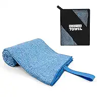 Microfiber Camping Towel Quick Dry,Lightweight Fast Drying Body Towel for Travel Beach Hiking Backpacking Swimming Pool(Blue, 1 Pack L(30X60 Inch)