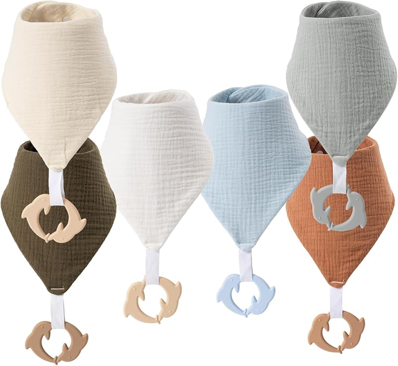 Baby Drool Bibs 6-pack Baby Bibs with Teether for Teething
