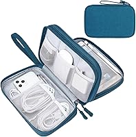 Vista 52 de FYY Organizador para cosas electrónicas, para viajes, para cables, cargadores, celular y auriculares, estuche portátil, impermeable, doble capa