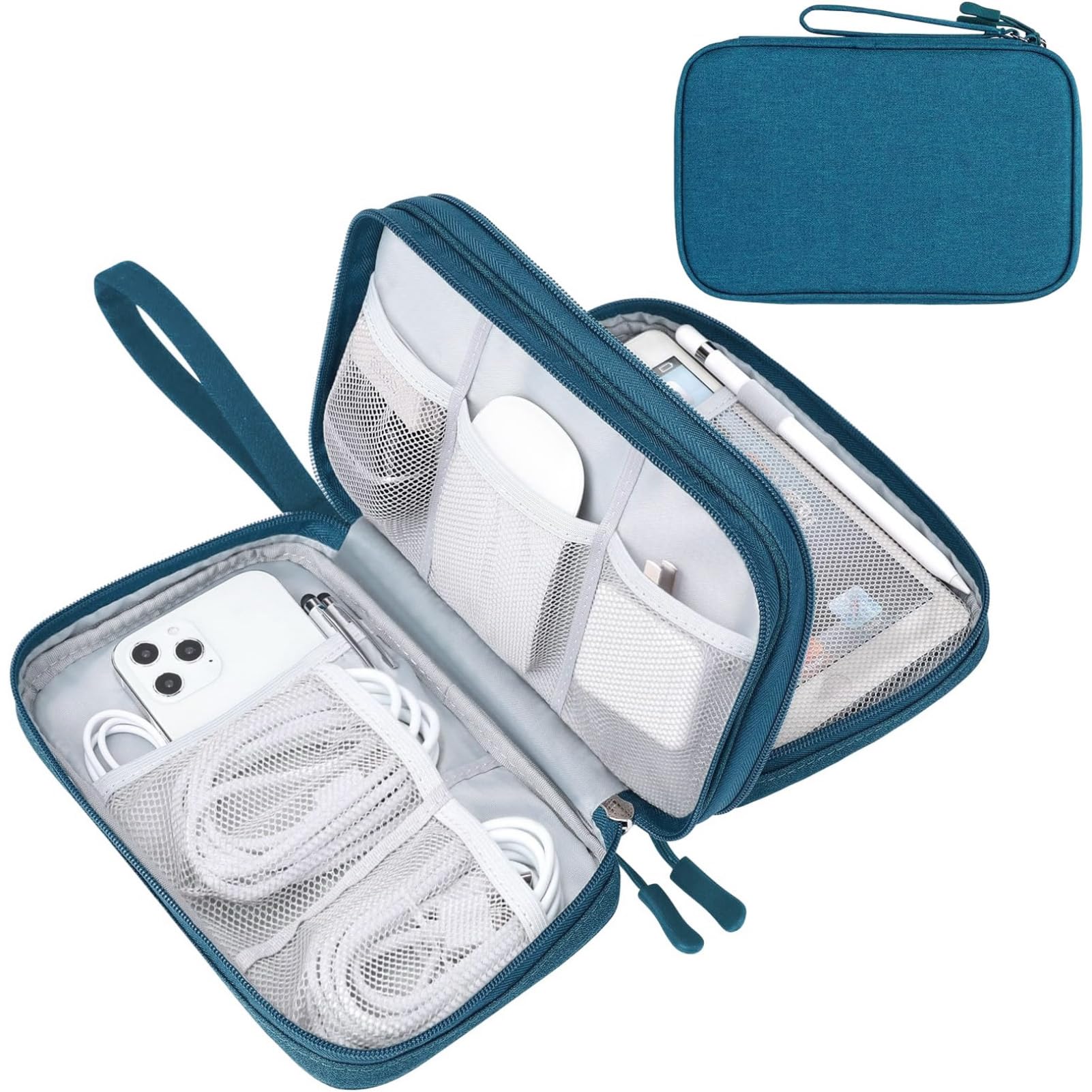 FYY Electronic Organizer, Travel Tech Pouch Bag, Large, Dark Green
