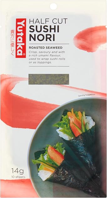 Yutaka Roasted Seaweed   Sushi Nori Half Sheets 10pc | Premium Quality, Crisp & Flavorful | Perfect for Sushi Rolls, Onigiri & Snacking | Authentic Japanese Taste