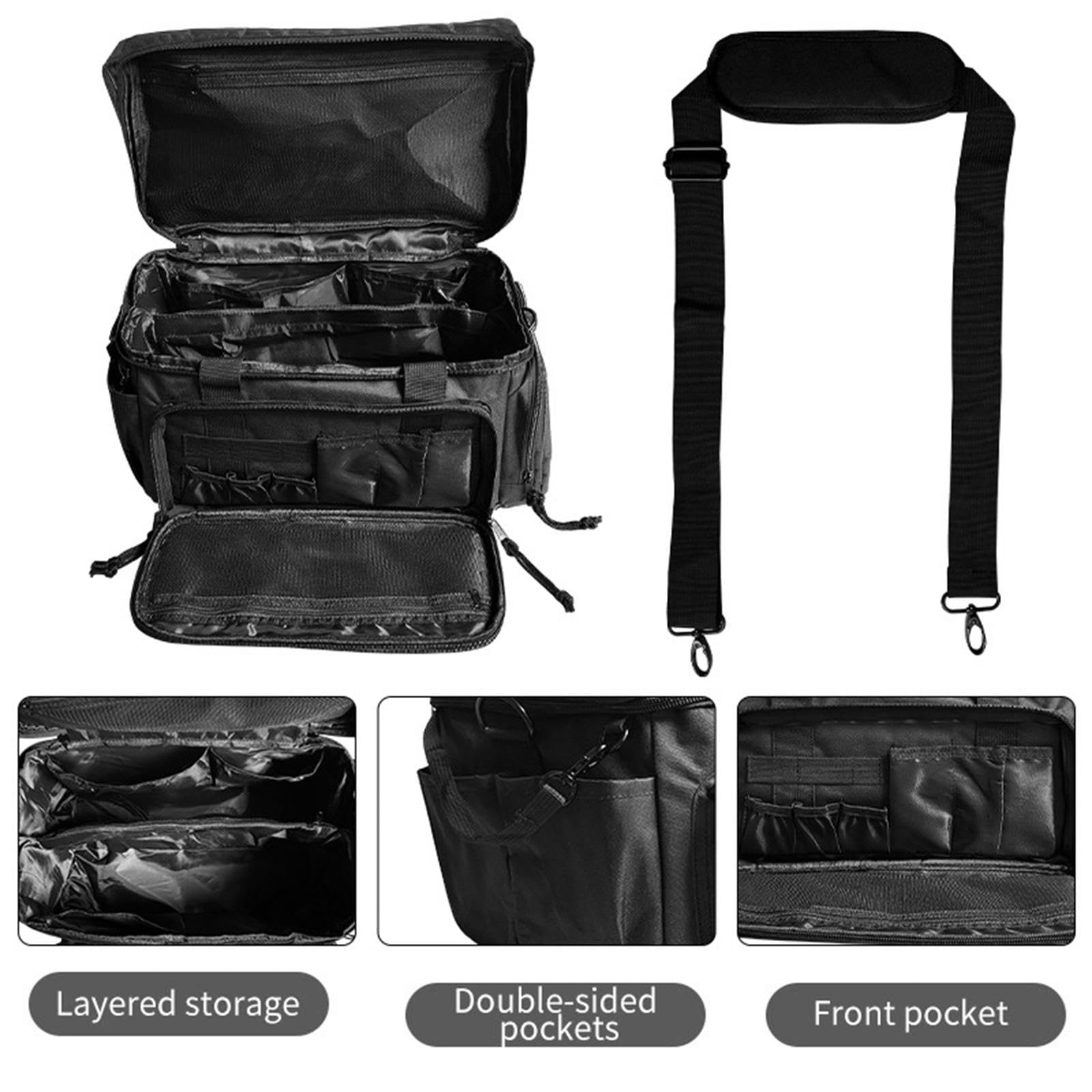 Baoblaze Bolsa RC para Coche con Organizador Multifuncional Estuche Resistente Correa Ajustable Material de Adecuada para Profesionales, Negro