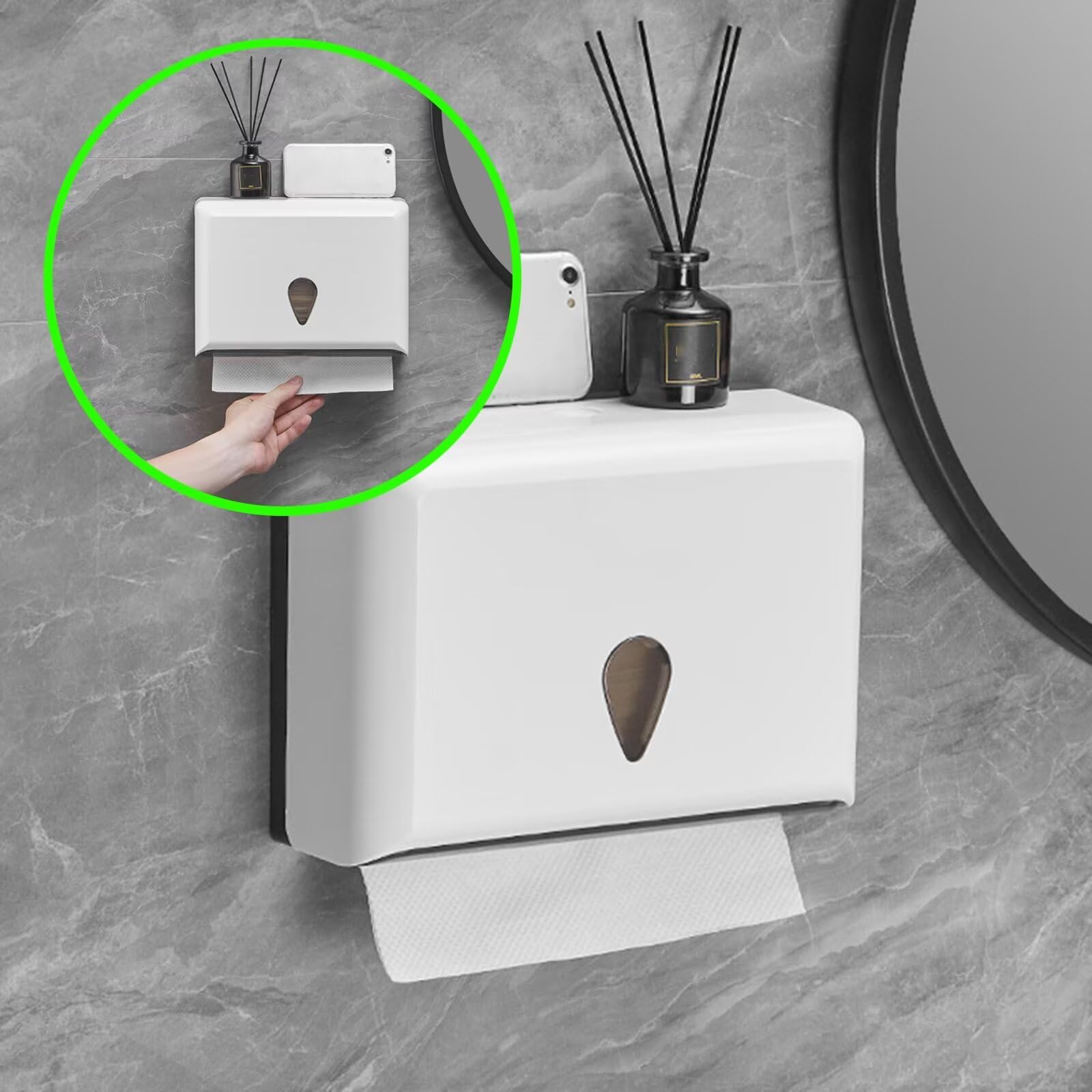 Dispensador de Toallas de Papel de múltiples Pliegues para Montaje en Pared, dispensador de Toallas de Mano plegadas para baño/Aseo, Soporte para Toallas de Papel Comercial