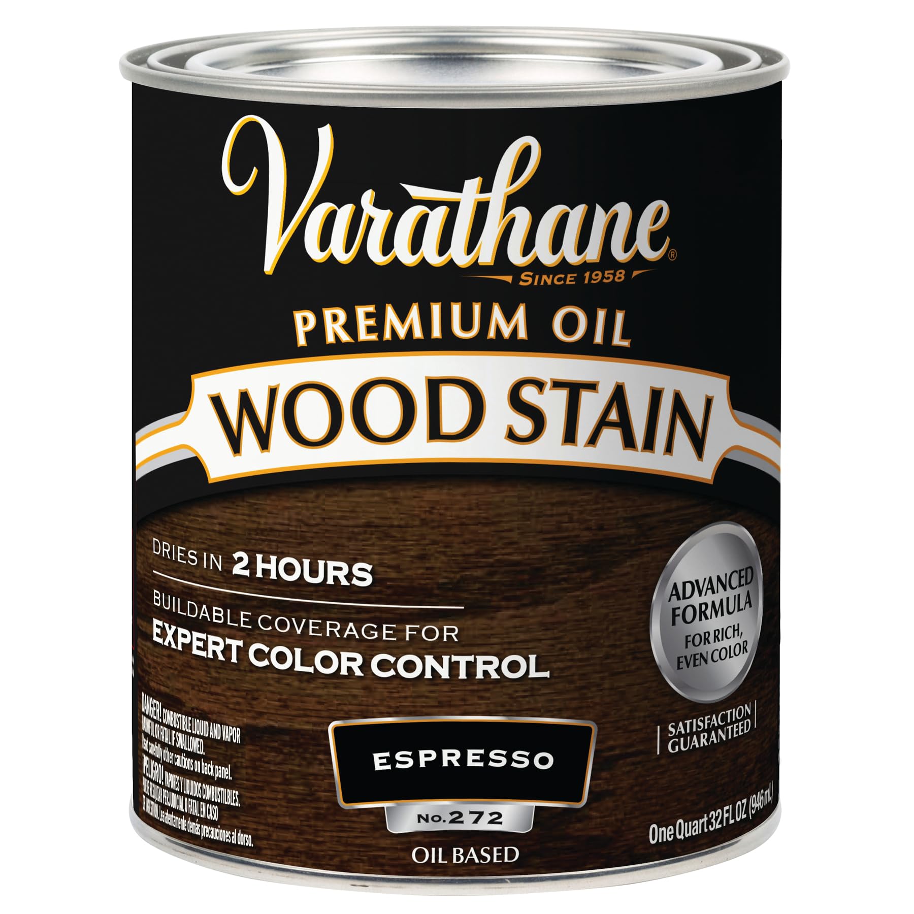 Varathane 241412H Premium Wood Stain, Quart, Espresso