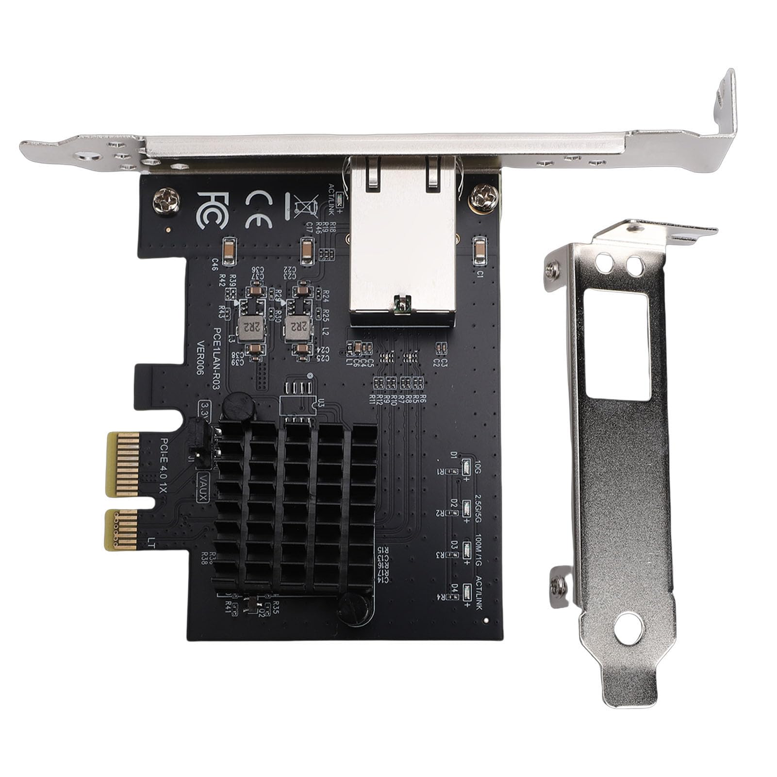 Fockety Carte Réseau PCIe X1 10 Go, Réseau Gigabit PCIe 4.0 10 Gbit/s