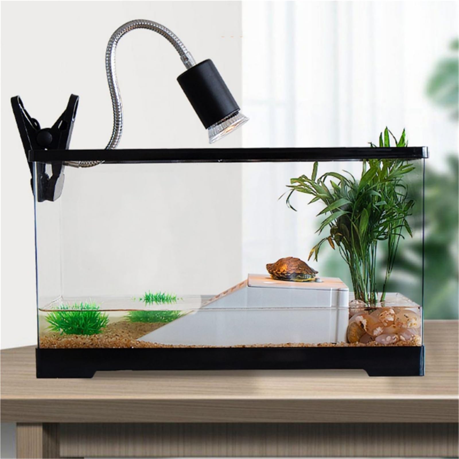 Artykuły dla zwierząt Zbiornik do hodowli żółwi do użytku domowego mała willa z tarasem słonecznym i pokrywką Turtle Tank