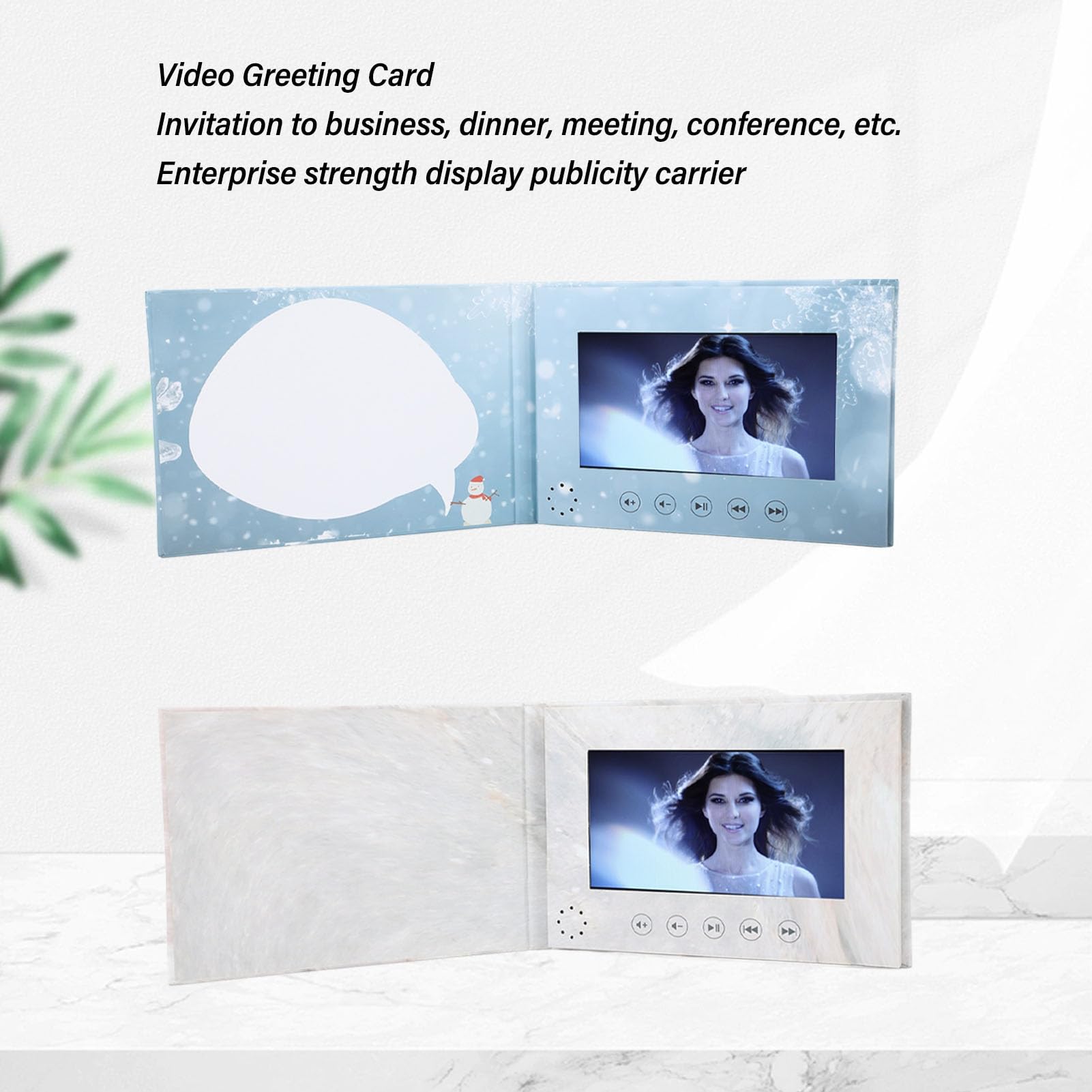 Brochure Video, USB Ricaricabile da 7 Pollici 720P, Decodifica Video Ad Alta Definizione, Biglietto di Auguri Elettronico con Memoria da 2 GB per la Festa della Mamma (GRAY)