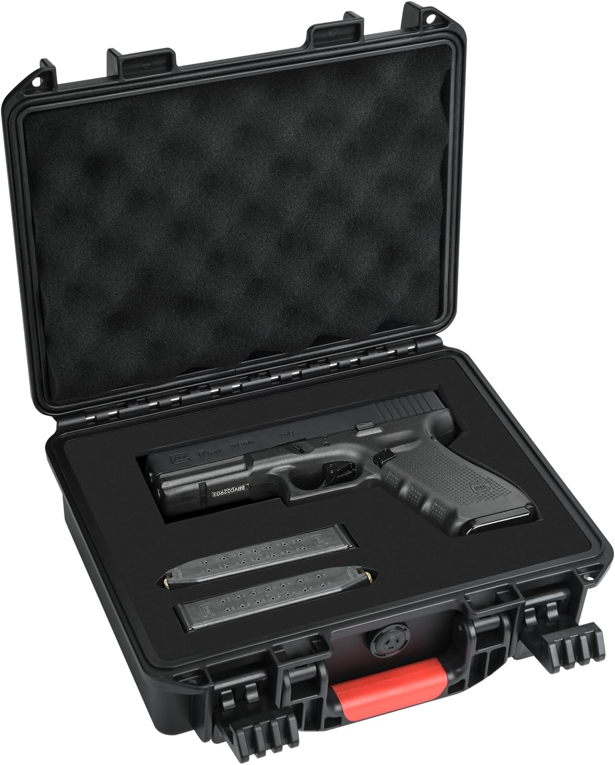 LOTOCASE Gun Case TSA Approved Pistol Case Hard Shell Waterproof with DIY Customizable Pre-cut Foam Insert - Travel Gun Case for Gun Case 9mm