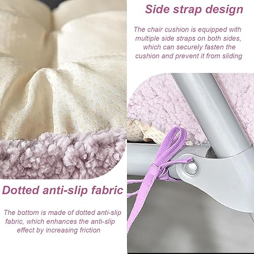 Miniatura 5 de Cojines para silla tumbona de 51 pulgadas, cojín para silla de patio, cojín para silla Ricking con lazos, cojín de asiento acolchado grueso para
