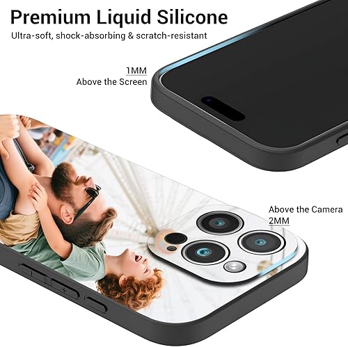 Miniatura 4 de Funda personalizada para teléfono con foto familiar para iPhone 16, 15, 14, 13, 12, 11 (Pro MaxProMiniXRSE), funda de silicona líquida a prueba de