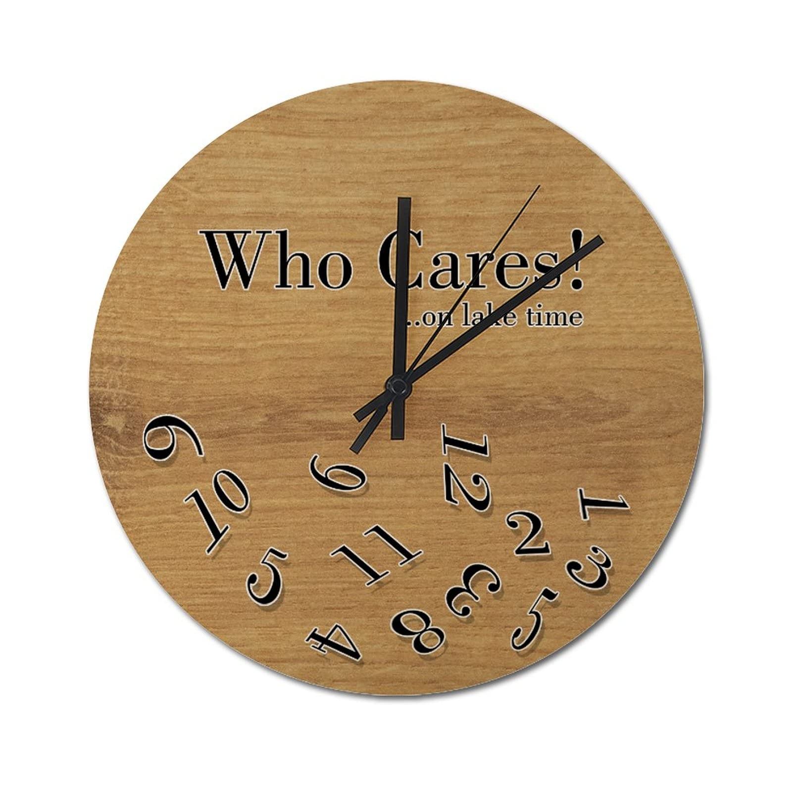 Horloge murale Who Cares en bois cadeau idéal crémaillère et chalet