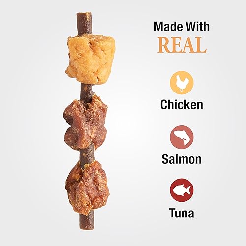 Miniatura 10 de GOOD 'N' TASTY - Golosina para gatos de triple sabor, bolsa de 1.4 onzas, regalo de larga duración para gatos hecho con pollo real, salmón y atún