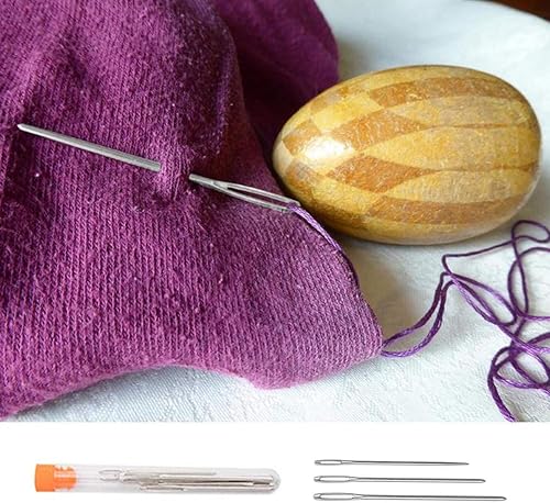 Miniatura 7 de BCMRUN - Juego de 22 agujas de tejer, 22 piezas de 0.079 in (B) a 0.315 in (L) de acero inoxidable recto de un solo punto (11 par-11 tamaños, 9.8