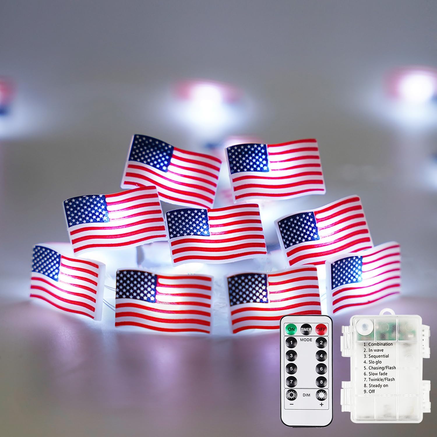 LED Light Up USA Flags – 4th Of July Patriotic Decorations – Super Fun Flashing Flag