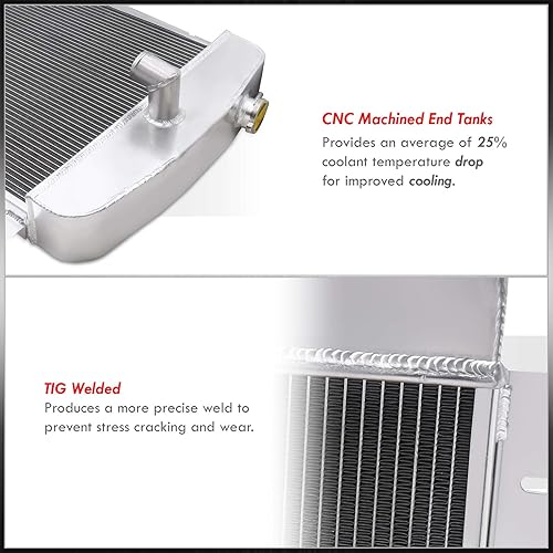 Miniatura 3 de AJP Distributors Tri Core 3-Row Full Aluminio Radiador Motor Motor Refrigeración Actualización CompatibleReemplazo Para Plymouth Chrysler P15 Deluxe