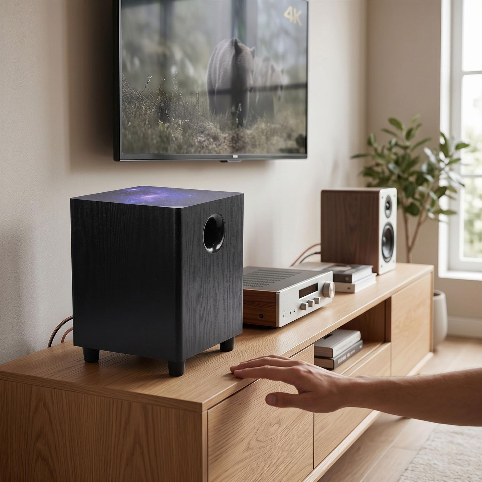 Subwoofer Passivo da 6,5 ​​pollici, Altoparlante per Bassi da 100 W, Tecnologia Ground Gain, Custodia in MDF, per Feste in Studio Home Theater Plug and Play