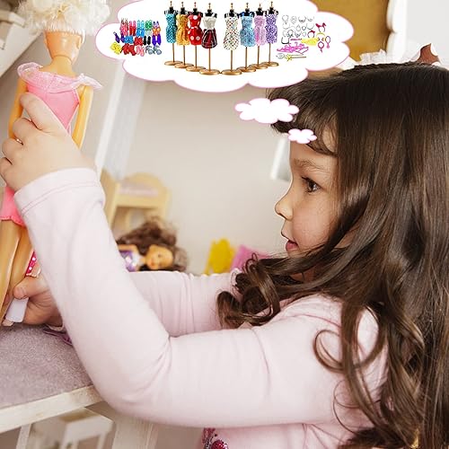 Miniatura 6 de 76 piezas de ropa y accesorios para muñecas 16 vestidos de fiesta 20 pares de zapatos 10 bolsos 30 accesorios de joyería trajes de moda collar