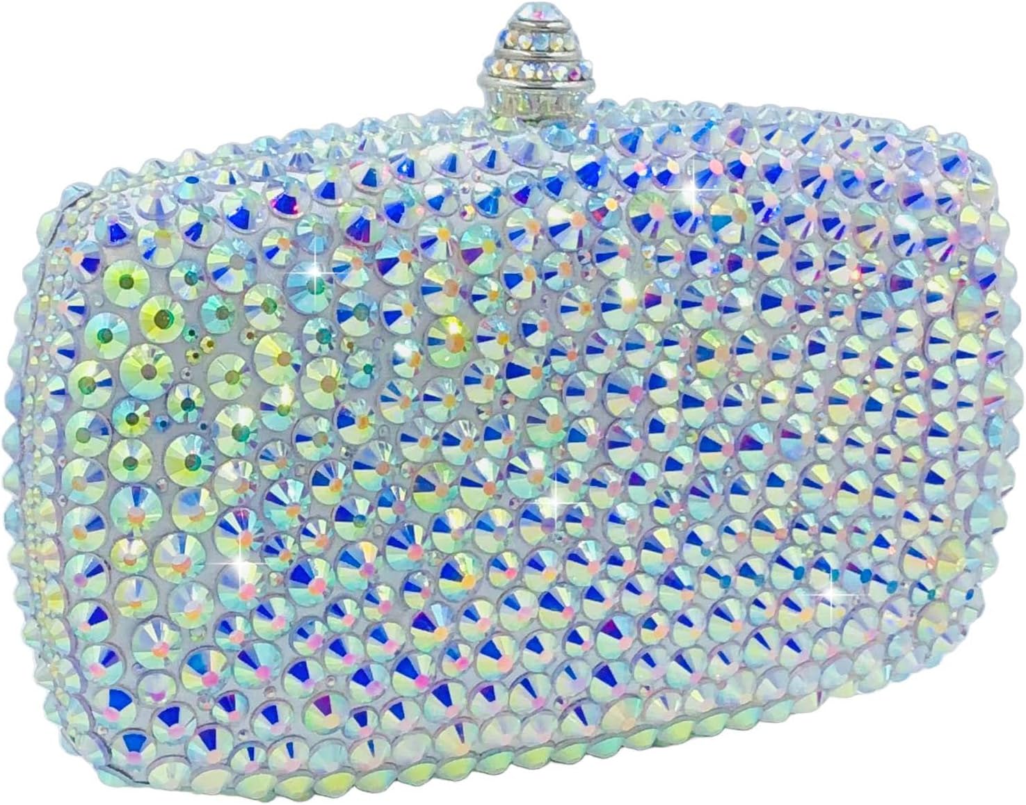 Boutique De FGG Mini Crystal Clutch Purse for Women Formal, Spikes Rhinestone Clutch Evening Bag, Wedding Party Handbag