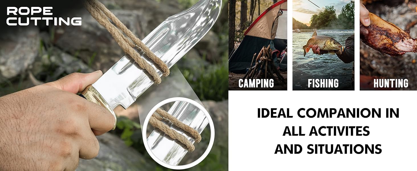 Couteau à pleine soie avec gaine, 46 cm, lame ultra-tranchante, fait à la main, cadeau unique pour homme, camping en plein air