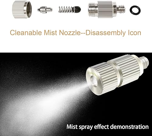 Miniatura 4 de Cabezal de pulverización antigoteo para exteriores de alta presión, boquilla de sistema de nebulización de enfriamiento al aire libre, boquillas de