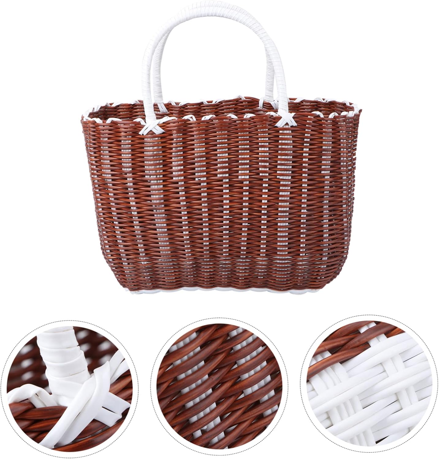 Cabilock Plastic Basket Basket Tote for Women Beach Bag Tote Purses for Women 1pc Weave Organizer Shopping Bag Shopping s for Groceries Hand Storage Eggs