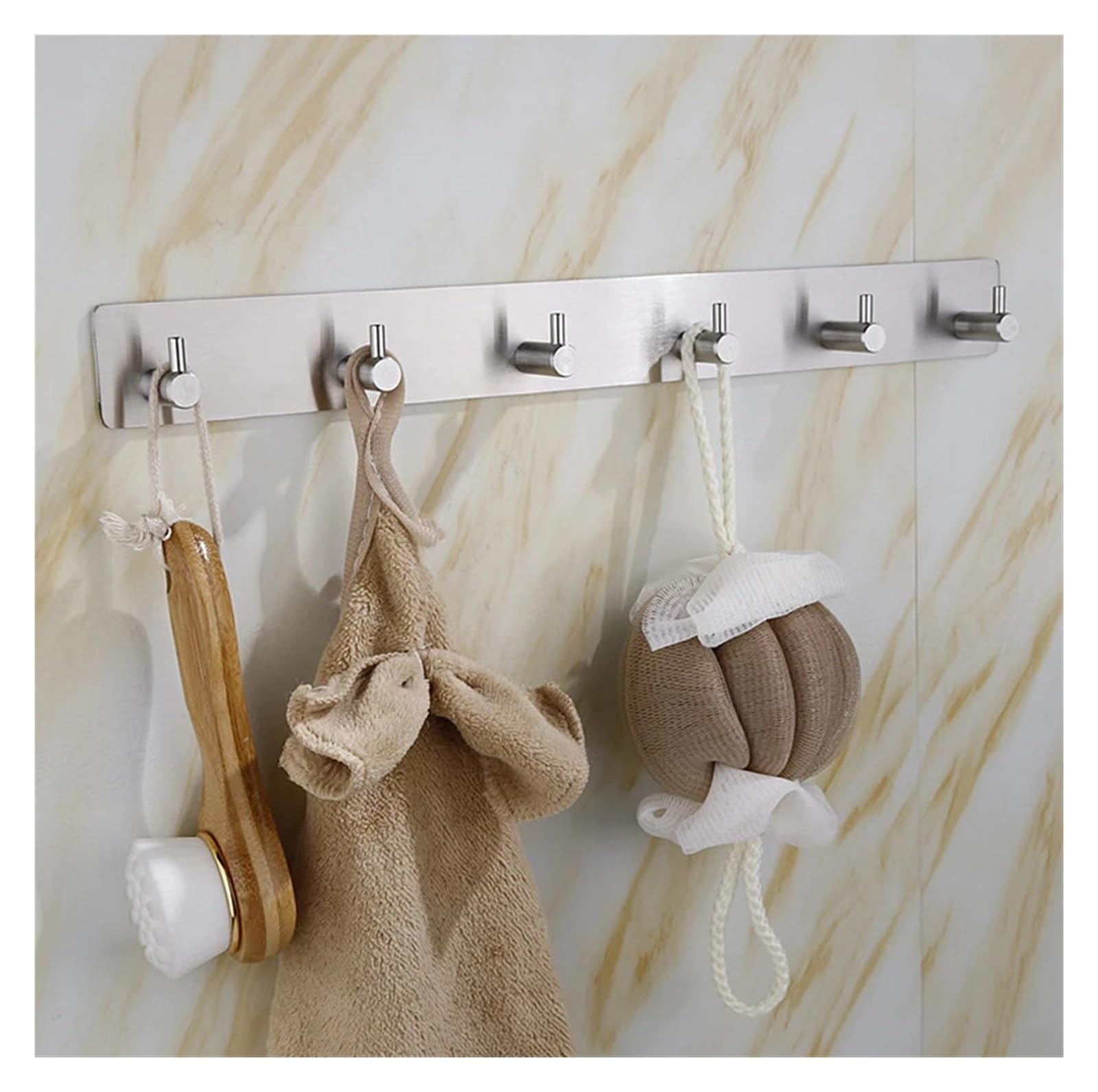 Gancho Autoadhesivo De Acero Inoxidable 3M, Gancho For Puerta De Pared, Percha For Ropa(Black 3 Hook)