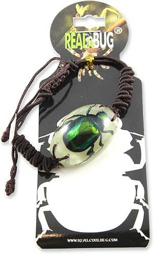 Miniatura 3 de REALBUG Pulsera Chafer Beetle, brilla en la oscuridad, 10 pulgadas, color verde