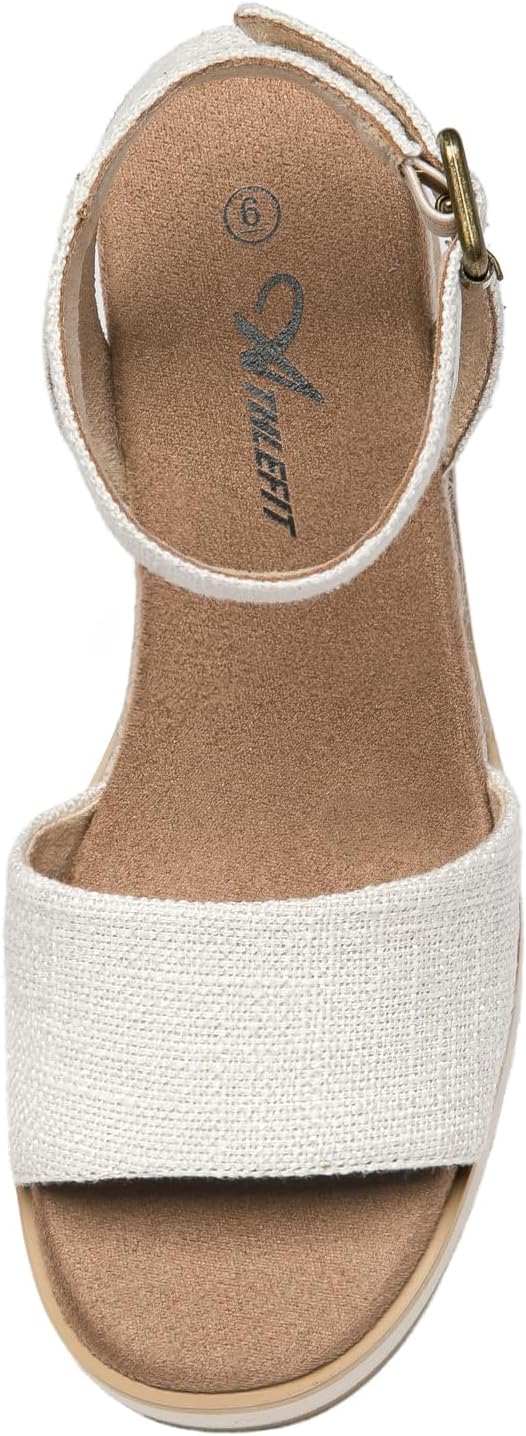 Athlefit Women's Platform Sandals Buckle Ankle Strap Open Toe Espadrille Wedge Sandals - Image 3