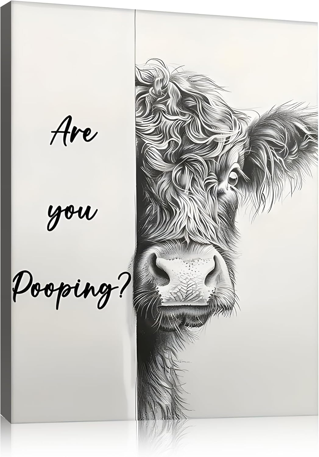 Black and White Framed Canvas Print Bathroom Decor Wall Art