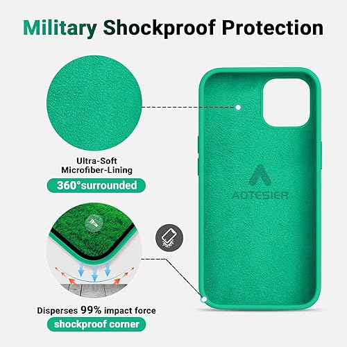 Miniatura 4 de AOTESIER Funda diseñada a prueba de golpes para iPhone 12 Pro Max, funda de silicona líquida con forro de microfibra suave antiarañazos protección
