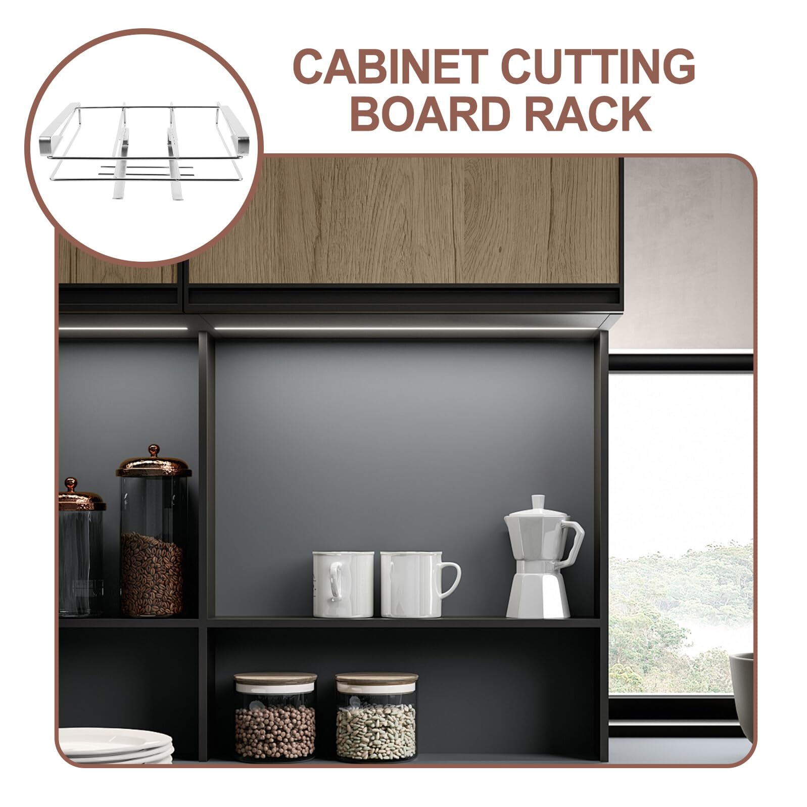 Schneidebrettständer Effizienten Organisation mit Küche Edelstahl für Küchenschrank und Einfachem Zugriff Platzsparendem Design zur Silber in