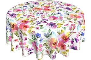 Floral Round Tablecloth for Spring and Summer