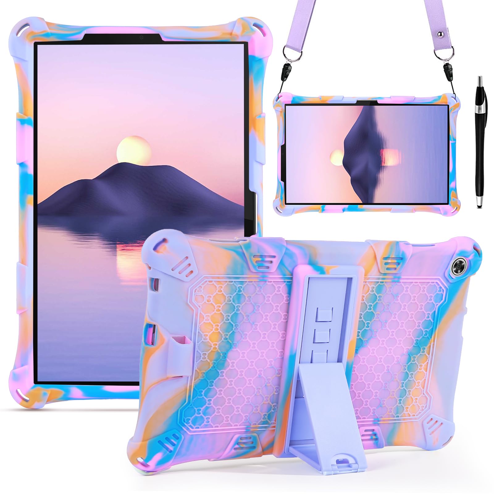 Kinder-Schutzhülle Für Lenovo Tab M10 (3. Gen) 10.1 Zoll - Stoßfest Mit Griff & Ständer, Magenta
