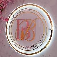 Vista 2 de Letreros de neón de negocios con logotipo personalizado, letrero iluminado retroiluminado, letrero de logotipo flotante para negocios, letrero