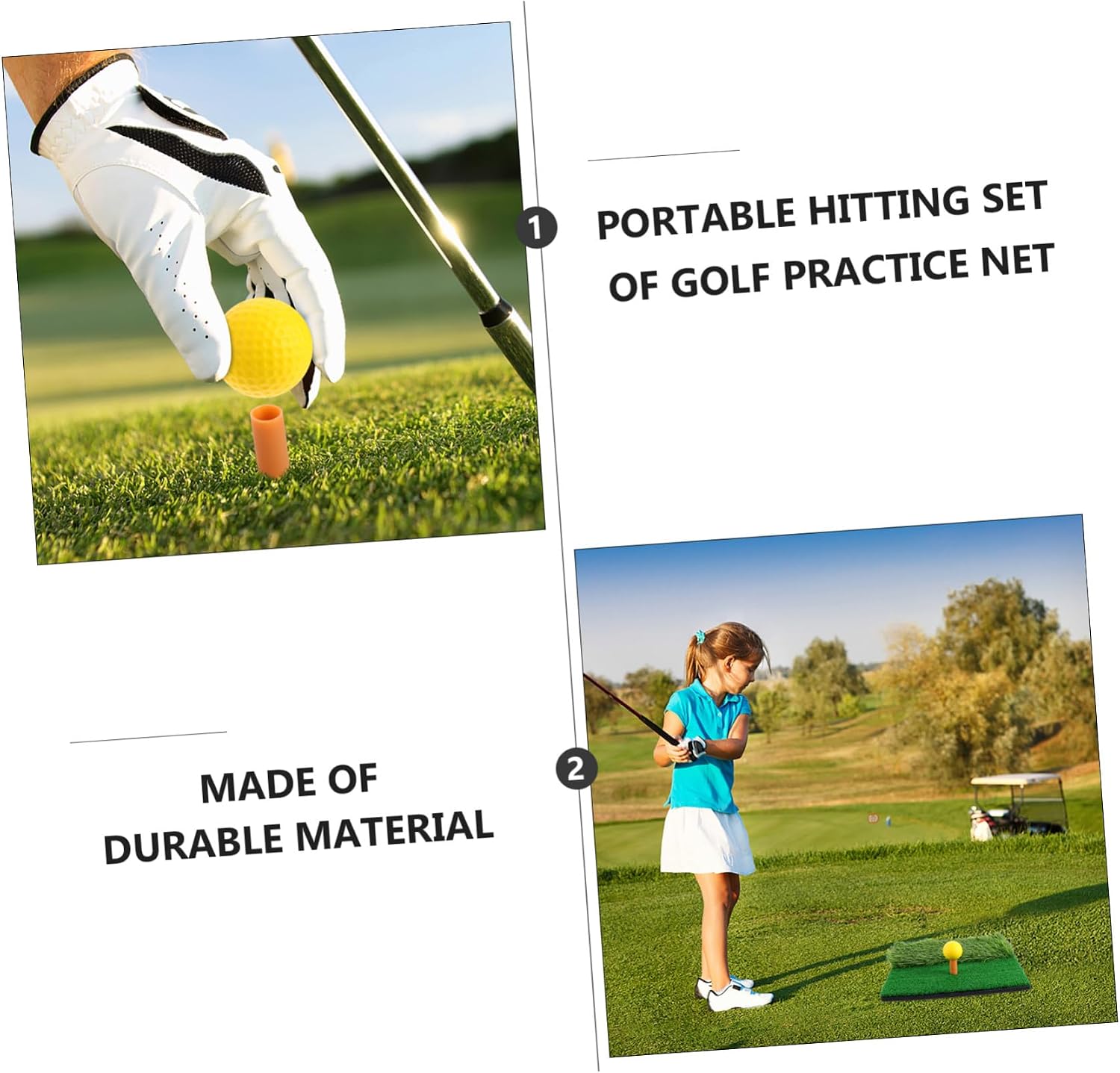 Portable Golf Practice Net Set with Mini Hitting Mat Nylon Training Aids for Indoor Outdoor Use Stable Frame Includes Tee and Pu Balls Golf Training Equipment for All Levels