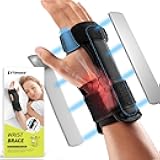 Carpal Tunnel Wrist Brace Night Support, Lightweight Hand Brace with Metal Splint Stabilizer, Adjustable Straps, No Pressure Thumb Design for Arthritis, Tendonitis, Sprain, Breathable Wrist Support for Men & Women, Left & Right Hand