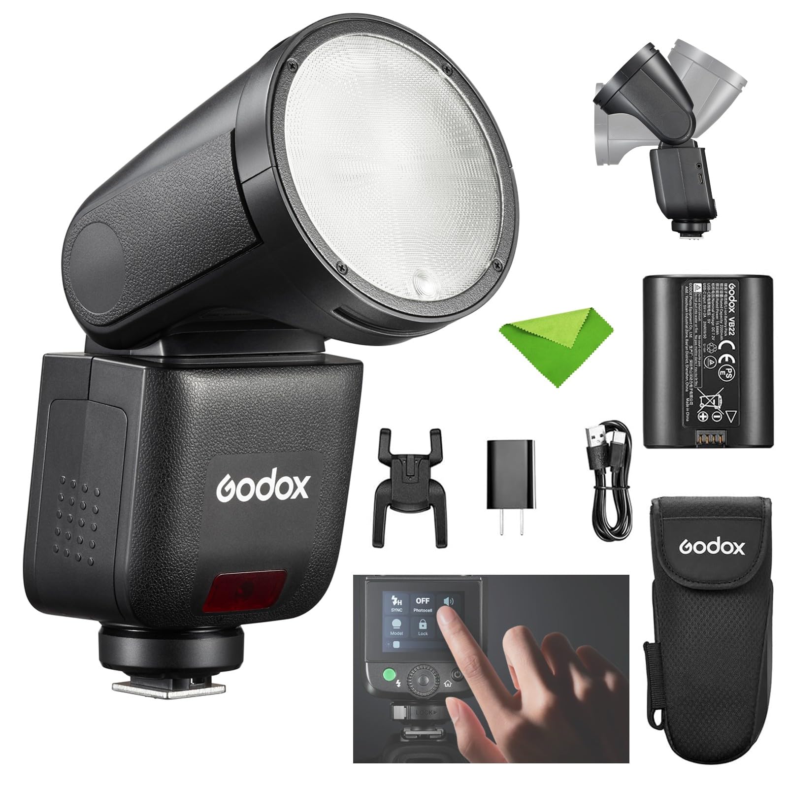 Godox V1 mid F V1midF TTL Flash para Fujifilm, flash compacto com