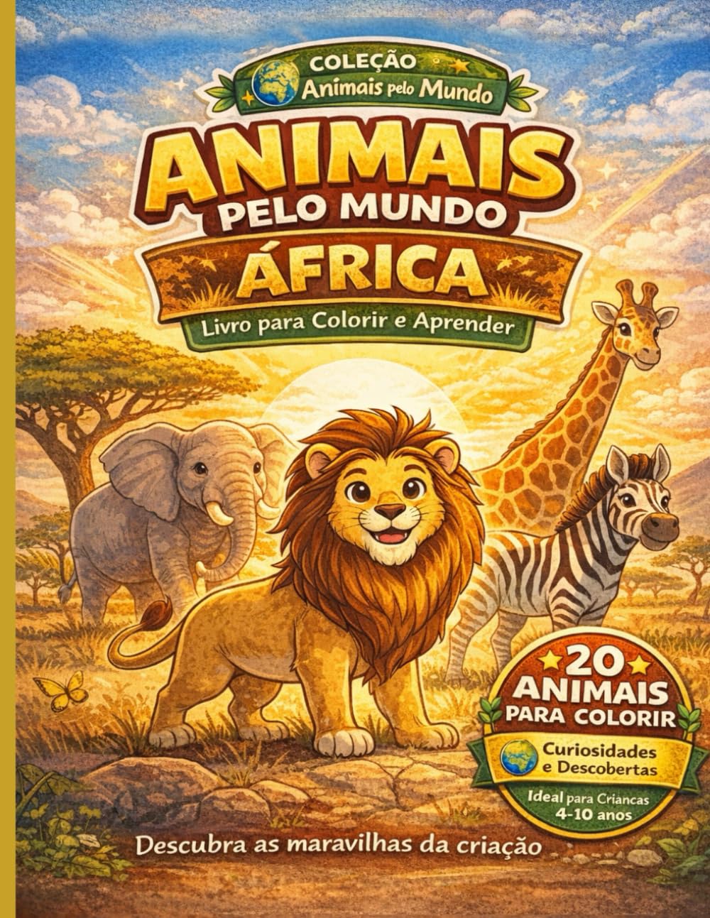 Animais pelo mundo: África | Livro para Colorir e Aprender