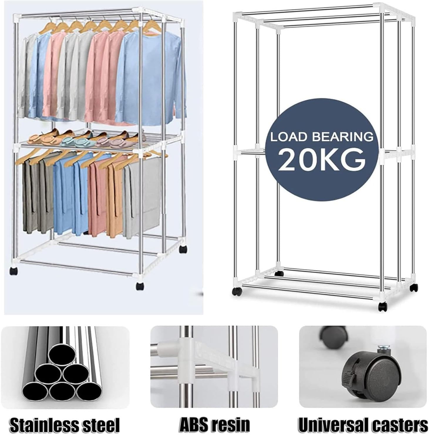 Foldable Electric Clothes Dryer Heated Drying Rack, 2300W Warm Air Drying Wardrobe Indoor Fast Drying Machine for Home, Dorms (Color : Gray)