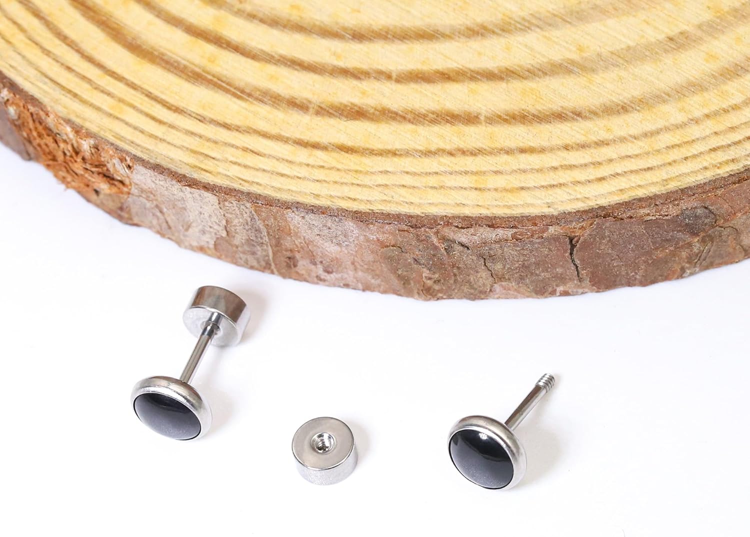 BLISI Black Onyx Pure Titanium Stud Earrings 4mm 5mm Natural Stone Women Earrings Hypoallergenic Gemstone Earring for Sensitive Ears 20G - Image 7