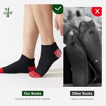 Niorasen Bamboo Trainer Socks for Men and Women 6 Pairs Ankle Sports Casual Socks Anti Blister Running Athletic Breathable Socks Low Cut Walking Short Socks