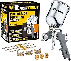 Pistola Pintura Gravidade Caneca 1000 Ml Rosca 1/4 Btpt1000 The Black Tools