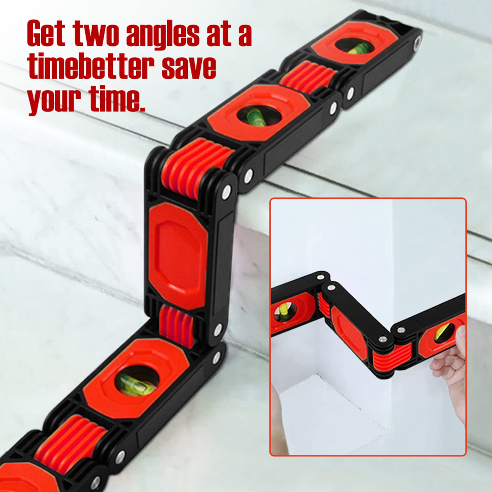 Medidor plegable multifunción, medición de ángulo, herramientas de carpintería, tuberías, escaleras, esquinas, regla plegable, herramienta plegable, función única con estuches, herramienta de medición
