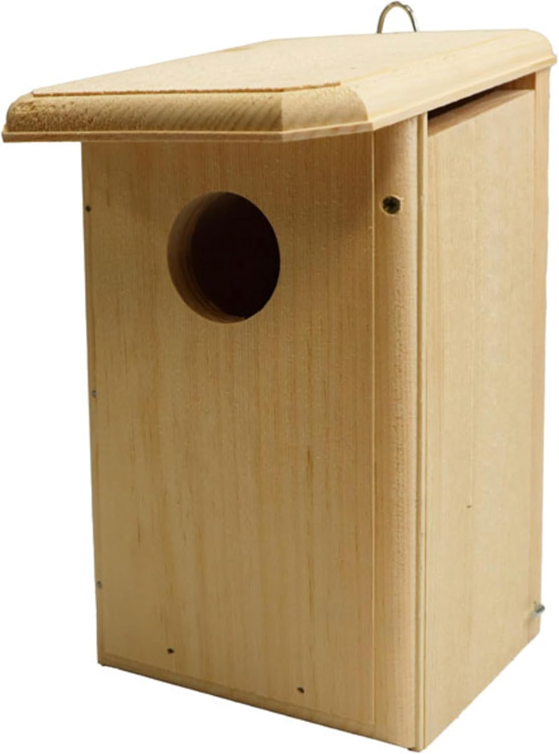 Bird Habitats Flycatcher House – Nest Box for Great Crested & Ash-Throated Flycatchers – 1" Eastern White Pine, Side Clean-Out, Ventilated – 12.5" H x 7" W x 9" D – Handcrafted in Maine, USA