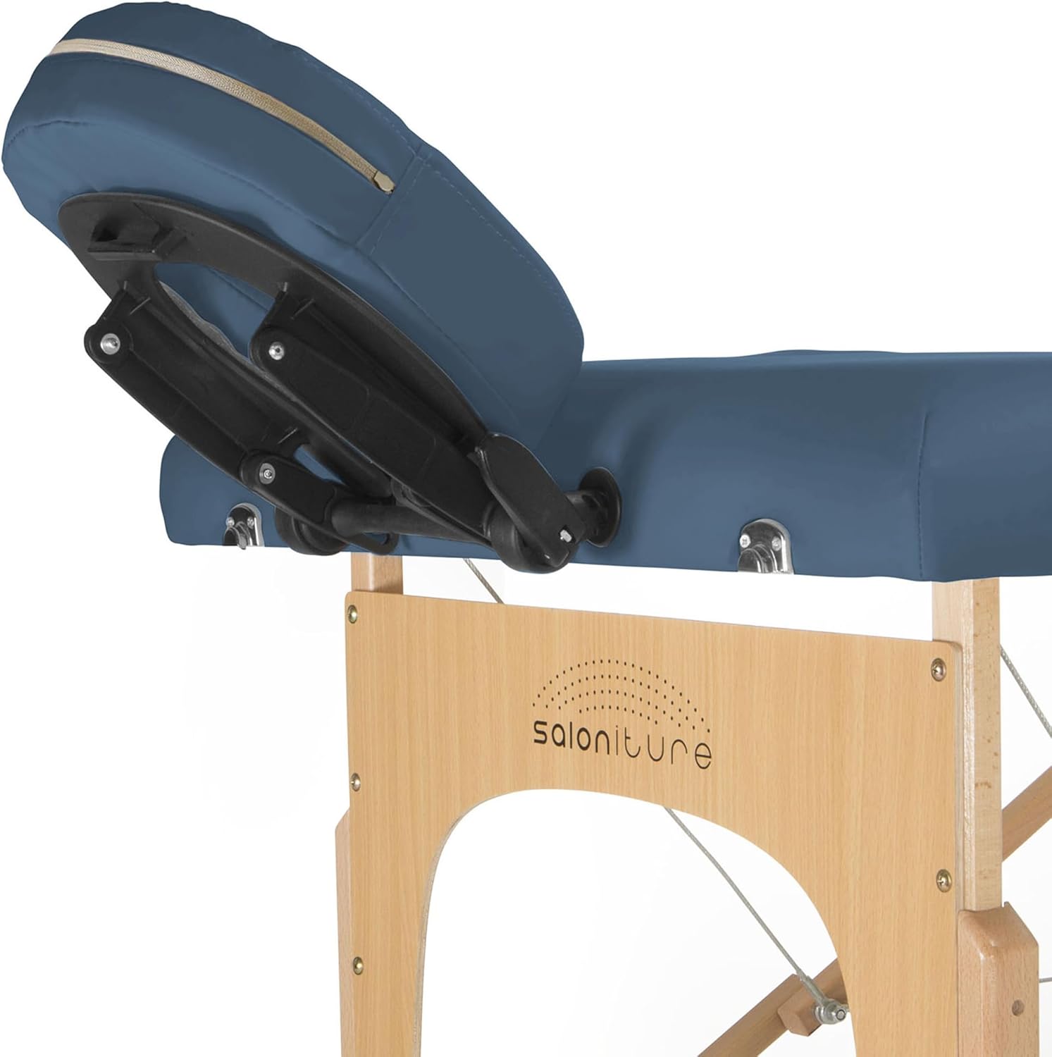 Saloniture Professional Portable Massage Table with Backrest - Blue