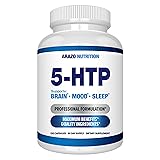 5-HTP 200 MG Per Serving Plus Calcium for Mood, Sleep – Supports Calm and Relaxed Mood – 99% High Purity – 120 Capsules – Arazo Nutrition